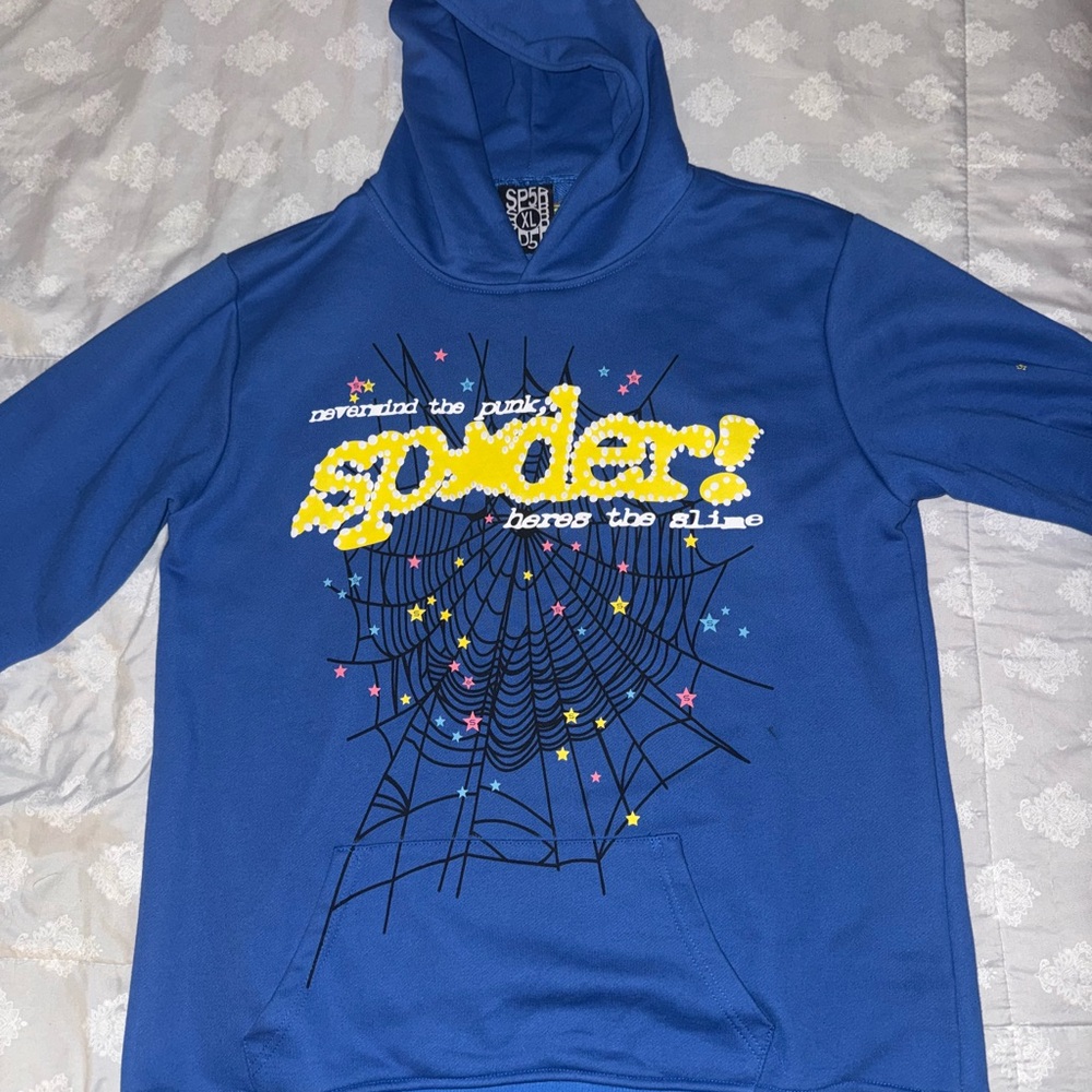 Spyder Blue Graphic Hoodie for Men